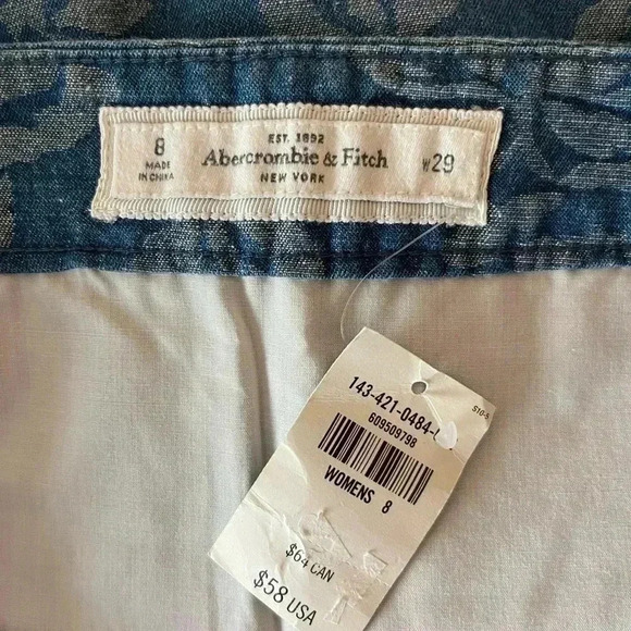 NWT Abercrombie & Fitch Metallic Floral Shimmery Micro Mini Skirt Size 8 - Picture 8 of 11